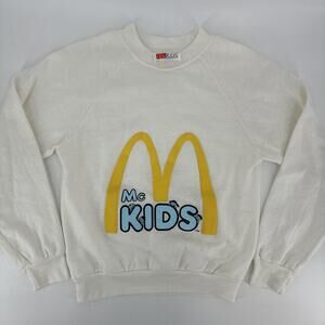 Vintage McKids Mcdonalds Sweatshirt Youth Large White Crewneck 1980s USA Rare